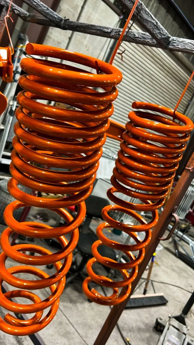 Pair of coil springs in gloss orange